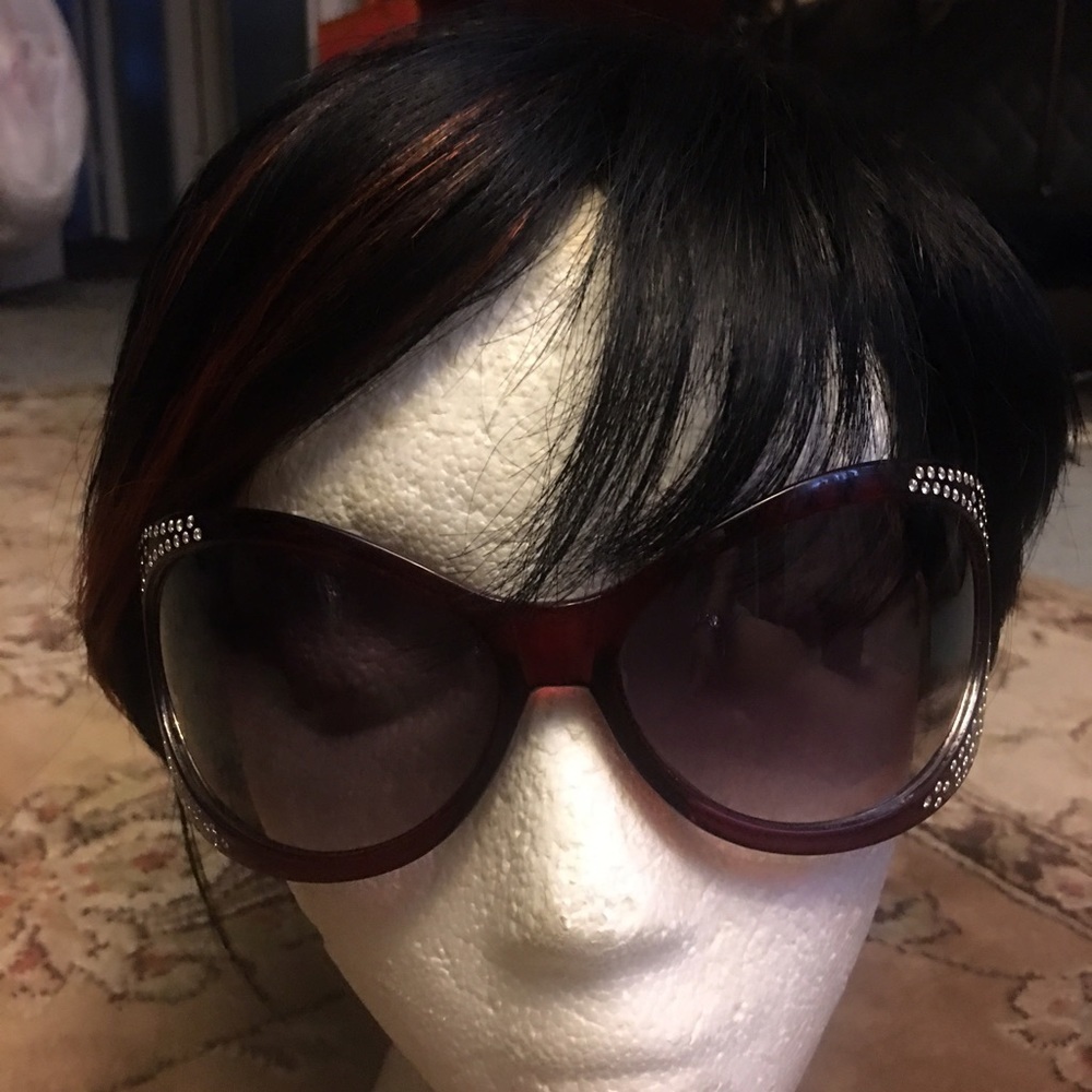 Brown Rhinestone Sunglasses